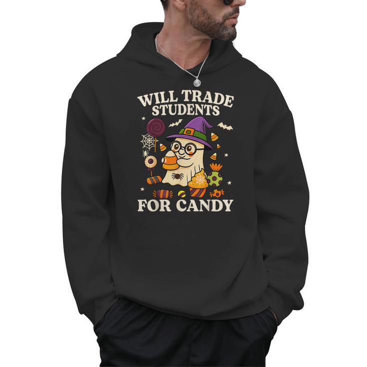Will Trade Students For Candy Teacher Ghost Halloween Men Hoodie