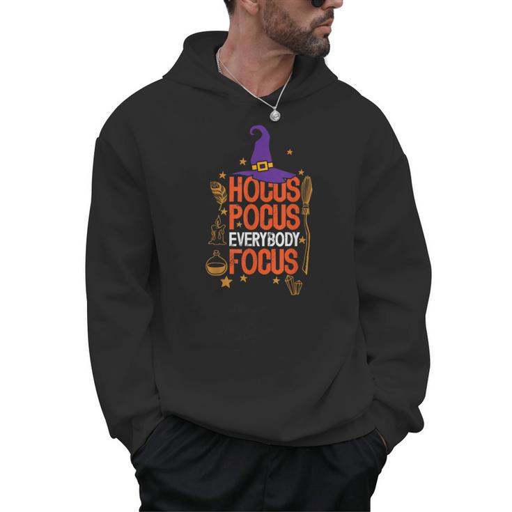 Witchy Halloween Hocus Pocus Everybody Focus Teacher Pumpkin Men Hoodie