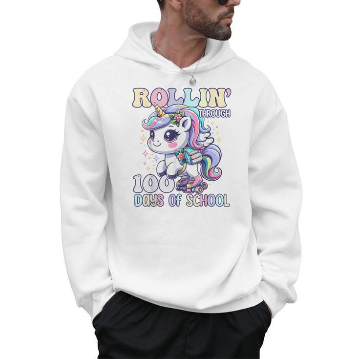 100 Days Of School Girls Teacher 100th Day Unicorn Outfit Men Hoodie