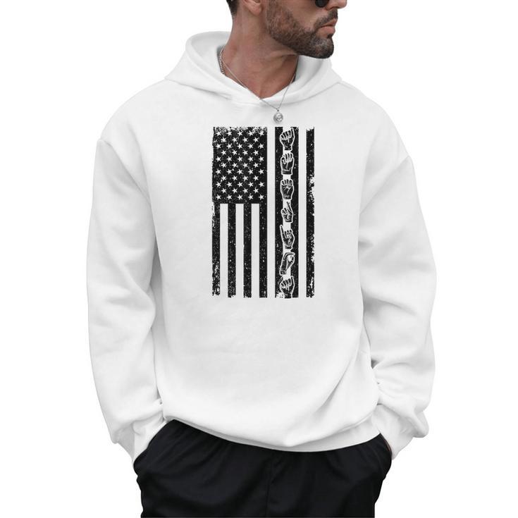 ASL Flag Sign Language Deaf ASL Teacher  For Men Women Men Hoodie