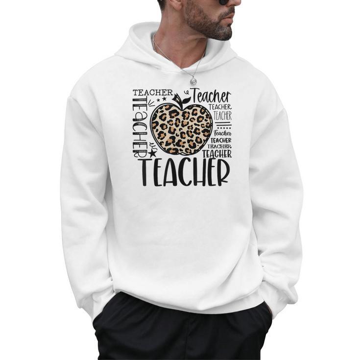 Back To School Teacher Life Apple Leopard Teacher Women Men Hoodie