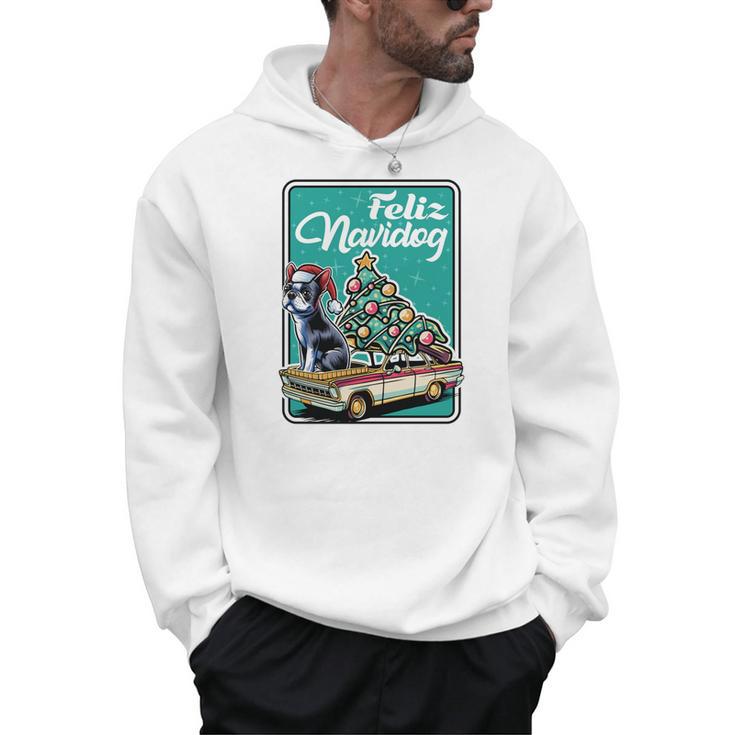 Boston Terrier Merry Christmas Tree Truck Dog X-Mas Men Hoodie