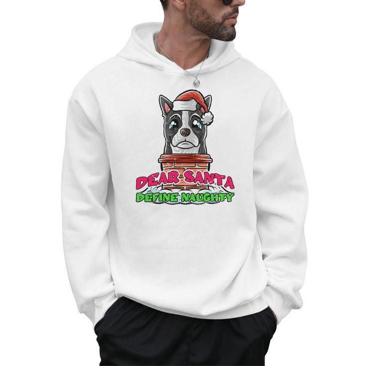 Boston Terrier Santa Claus Christmas Dog Men Hoodie