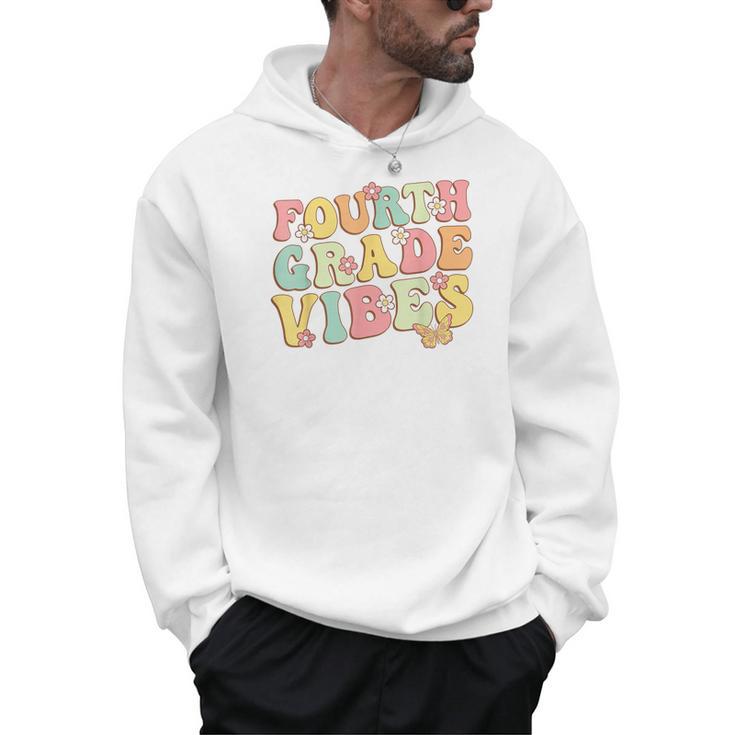 Fourth Grade Vibes Hello Team 4th Grade Teacher Kids Retro Men Hoodie