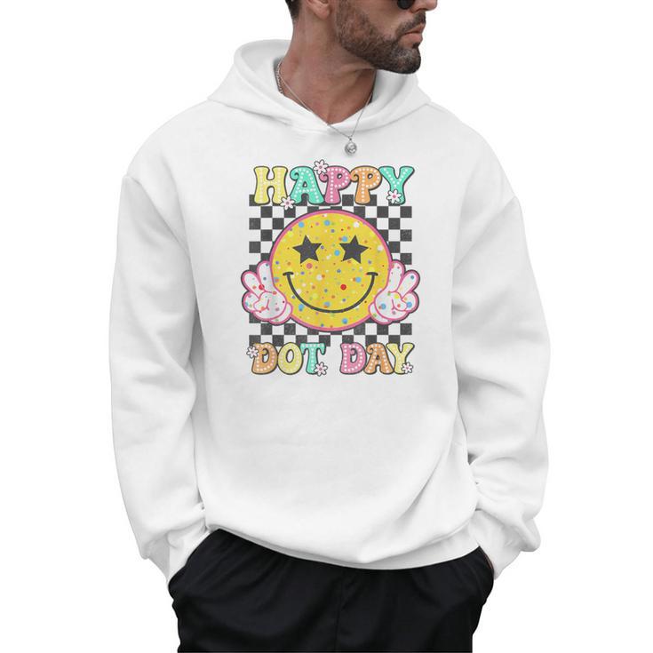 Happy Dot Day Hippie Flowers Smile Face Groovy Teacher Kids Men Hoodie