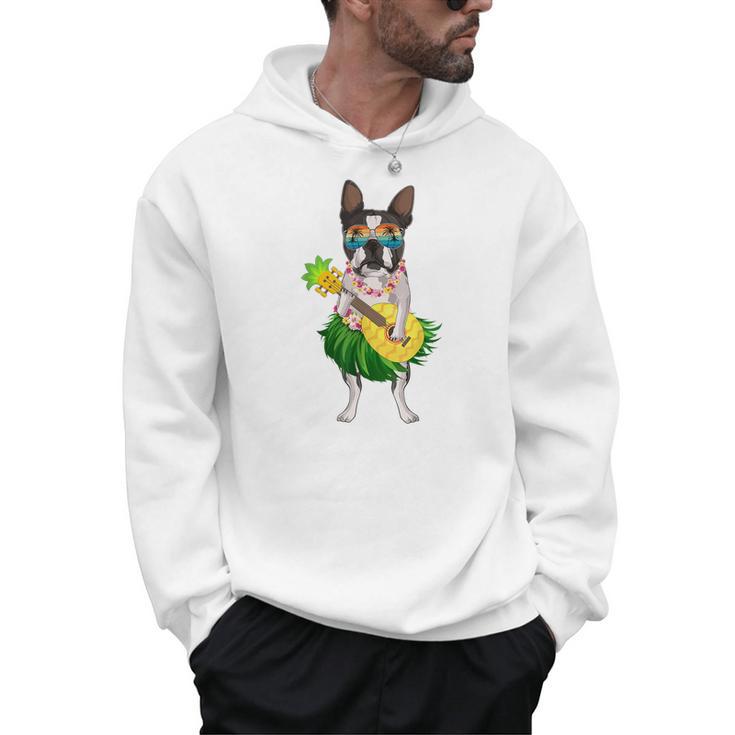 Hawaiian Boston Terrier Dog Pineapple Ukulele Summer For Men Women Girls Kids Men Hoodie