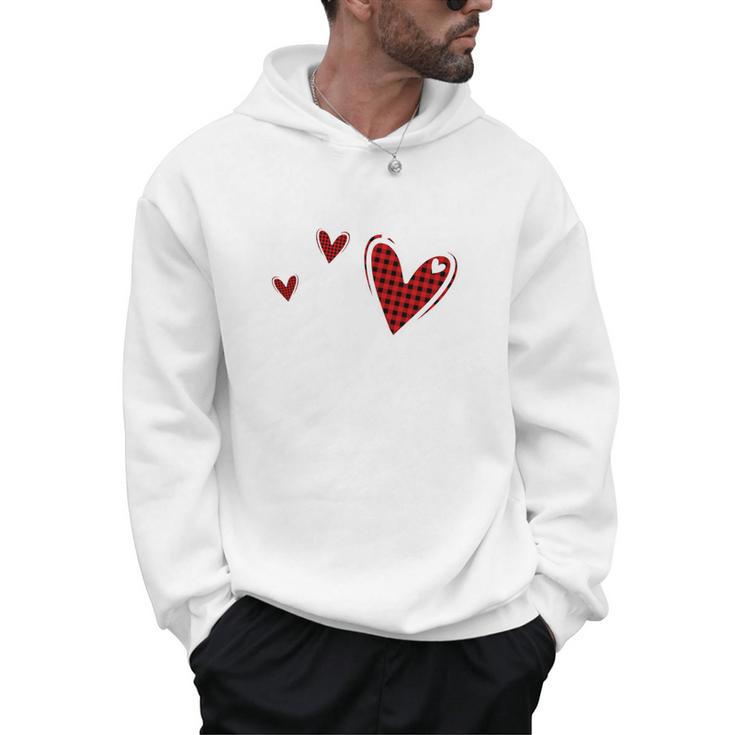 Kindergarten Has My Heart Buffalo Print Teacher Valentine Men Hoodie