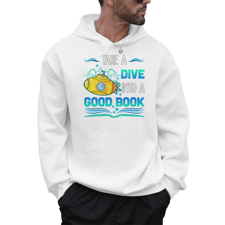Librarian Teacher Dive Into A Good Book Reading Premium Tri-Blend Men Hoodie