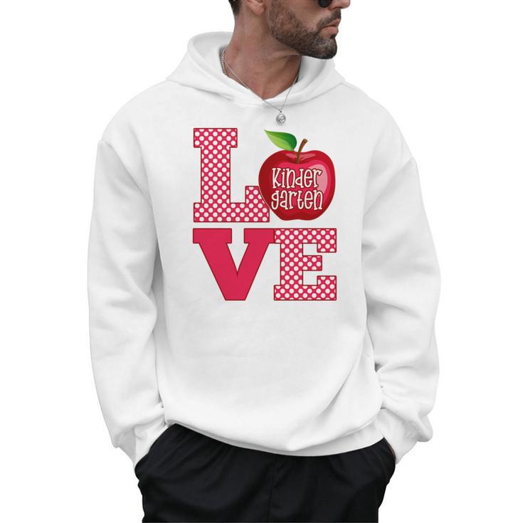 Love Kindergarten Cute Apple School Teacher Men Hoodie