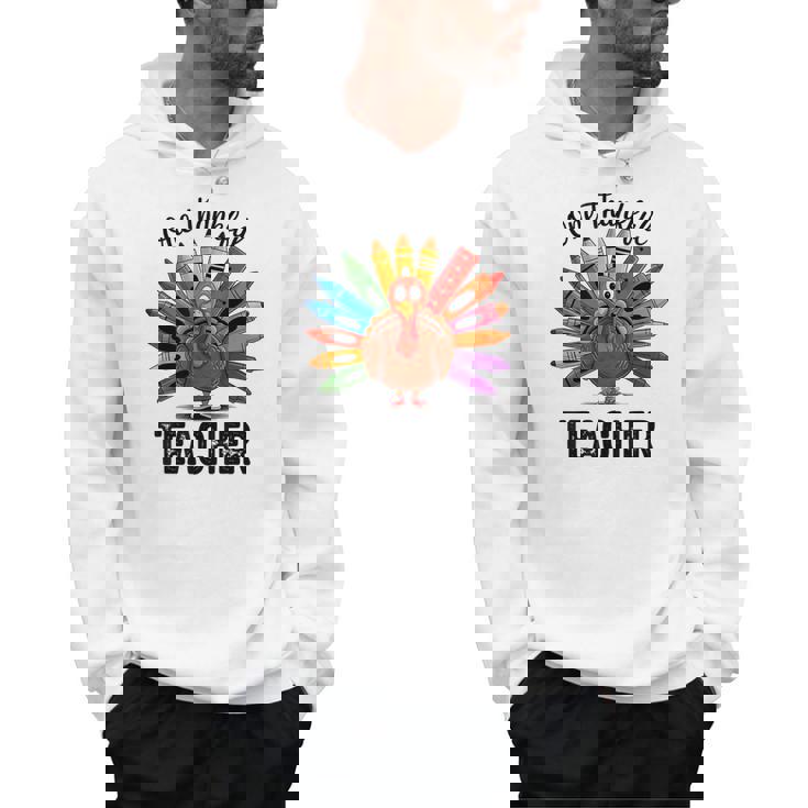 One Thankful Teacher Thanksgiving TurkeyCute Pencil Men Hoodie