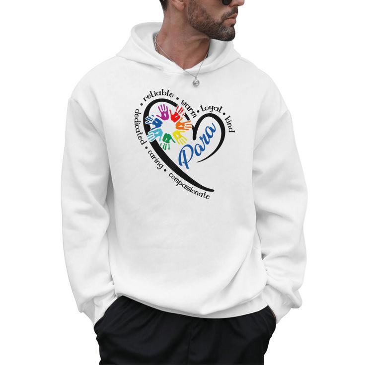 Para Heart Teacher Paraprofessional Paraeducator Men Women Men Hoodie