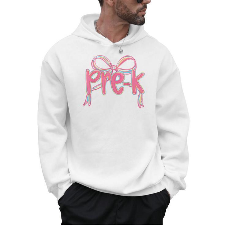Preppy Pre k Back To School Pre-k Teachers Girls Cute Bow Men Hoodie