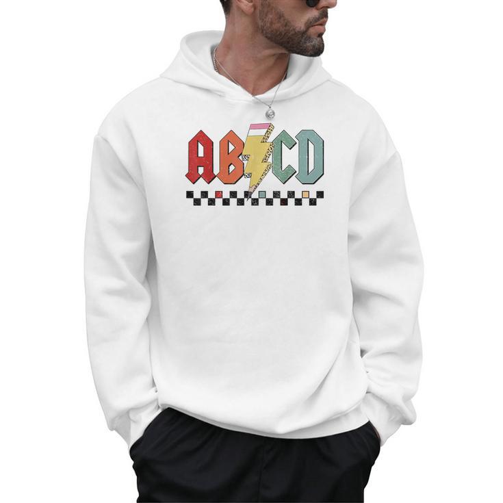 Rock Abcd Back To School Abcd Preschool Teacher Appreciation Men Hoodie