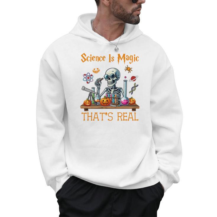 Science Is Magic Halloween Skeleton Students Teacher Men Hoodie