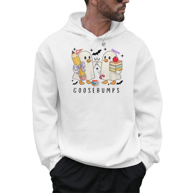 Silly Goose Spooky Teacher Halloween Cute Goosebumps Men Hoodie