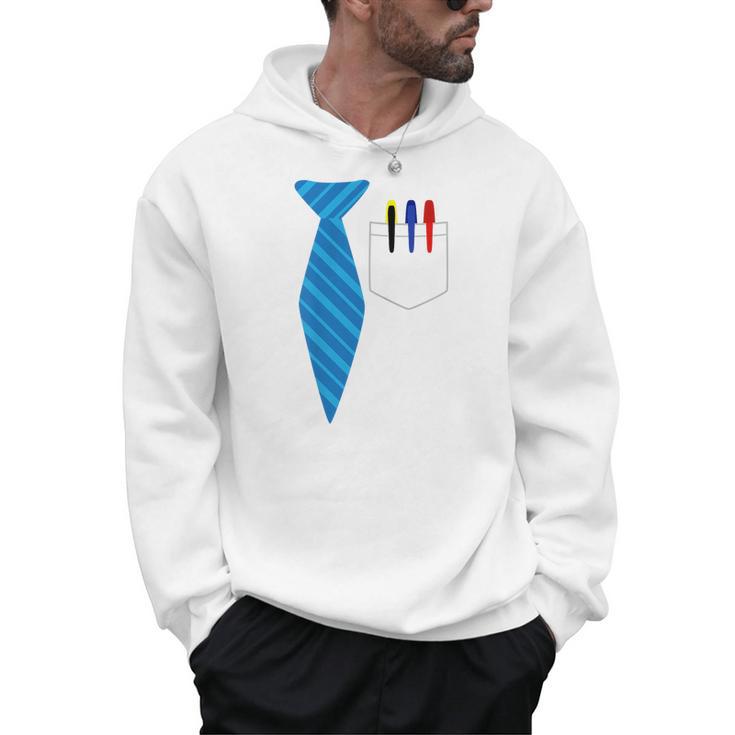 Teacher Tie & Pocket Protector Costume School Men Hoodie
