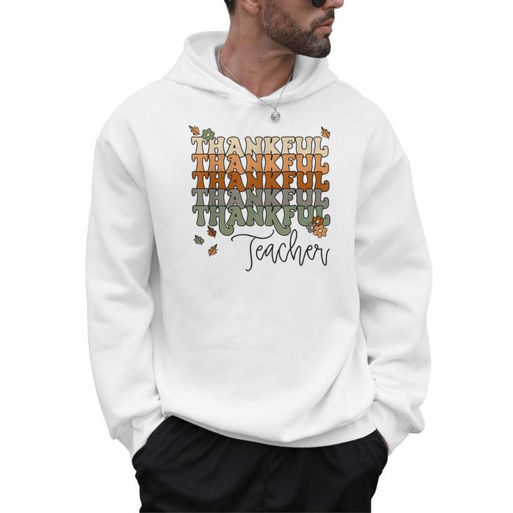 Thankful Teacher Thanksgiving Fall Pumpkin Turkey Men Hoodie