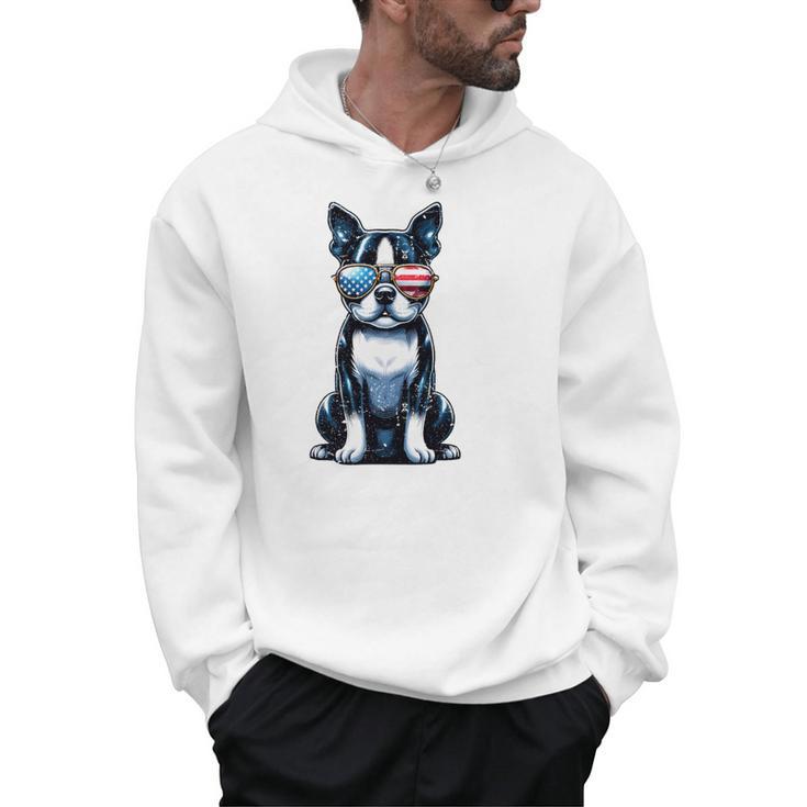 USA Flag Boston Terrier Best Dog Mom Ever 2025 Men Hoodie