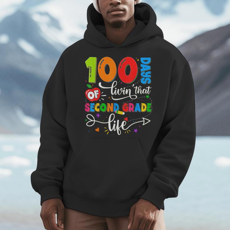 100 Days Of Living That 2nd Grade Life Boy Girl Teacher Men Hoodie, 2nd Grade Teacher Gifts, funny design 100 Days Of Living That 2nd Grade Life Boy Girl Teacher Men Hoodie, 2nd Grade Teacher Gifts, funny design