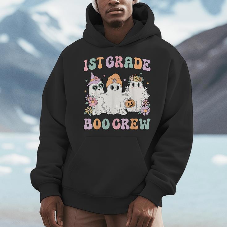 1st Grade Boo Crew Groovy Halloween Floral Ghost Kid Teacher Men Hoodie, Groovy Teacher Gifts, funny design 1st Grade Boo Crew Groovy Halloween Floral Ghost Kid Teacher Men Hoodie, Groovy Teacher Gifts, funny design