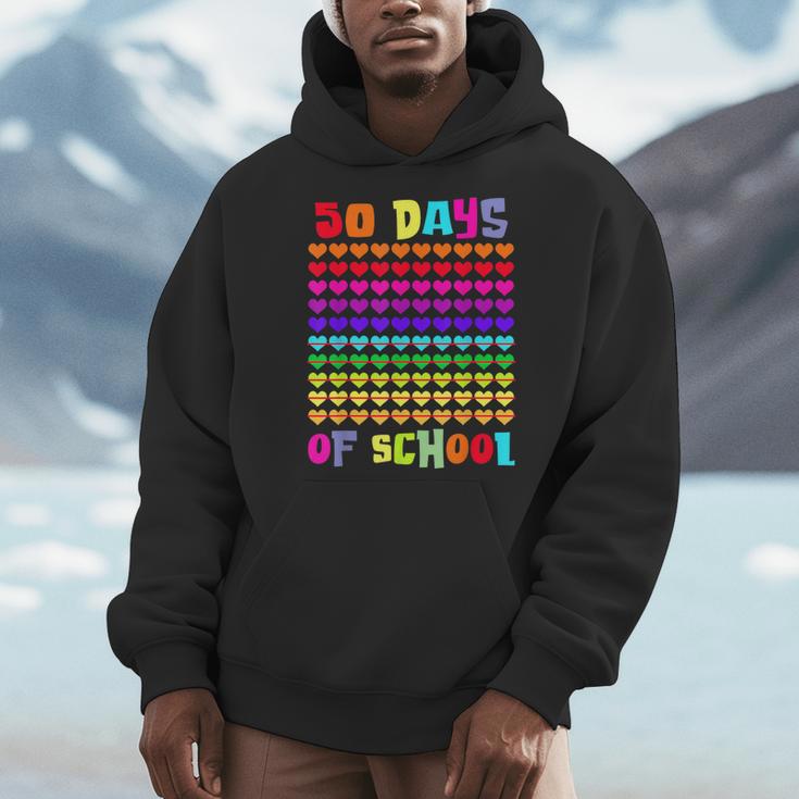 50 Days Of School Hearts Teacher Happy 50th Day Of School Men Hoodie, funny design 50 Days Of School Hearts Teacher Happy 50th Day Of School Men Hoodie, funny design