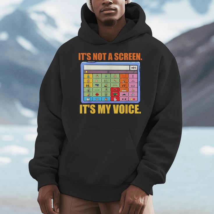 AAC Awareness AAC Teacher It's Not A Screen It's My Voice Men Women Men Hoodie, funny design