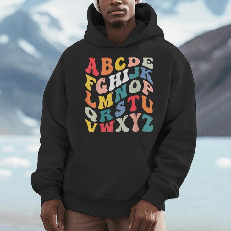 Alphabet Hi Back To School ABC Pre K Kindergarten Teacher Men Hoodie, funny design