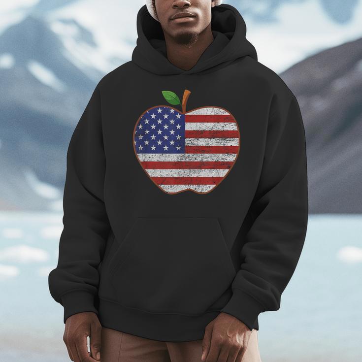 American Flag Teachers Students Apple 4th Of July Vintage Men Hoodie, funny design American Flag Teachers Students Apple 4th Of July Vintage Men Hoodie, funny design