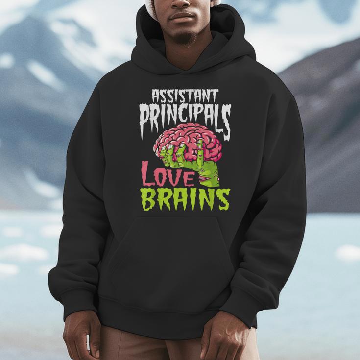 Assistant Principals Love Brains Zombie Teacher Halloween Men Hoodie, funny design