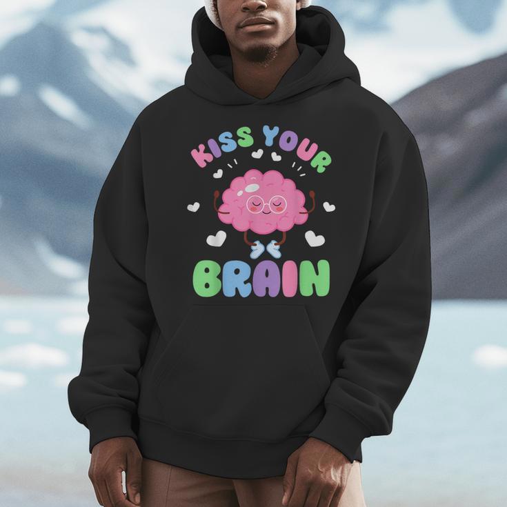 Back To School Kiss Your Brain Cute Teacher Appreciation Men Hoodie, funny design