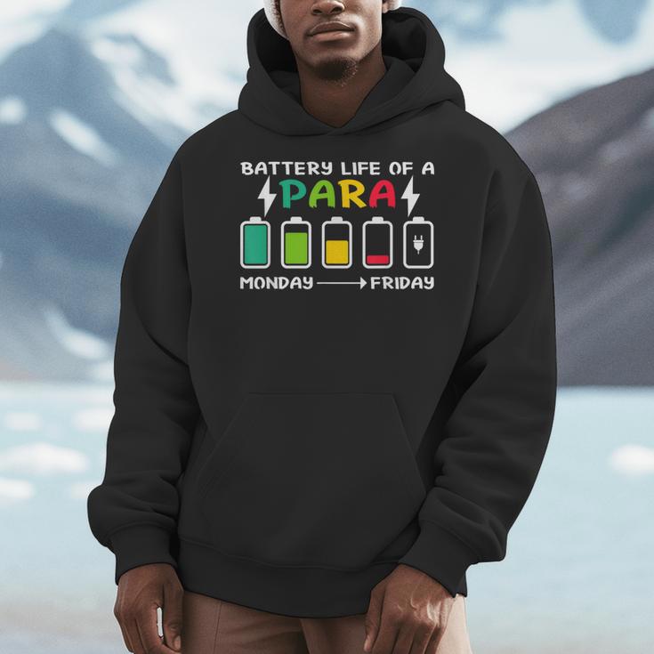 Battery Life Of a Paraprofessional Para Teacher Life Men Hoodie, funny design