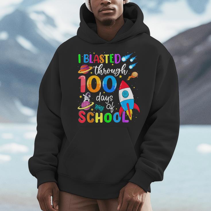 I Blasted Through 100 Days Of School 100th Day Teacher Kids Men Hoodie, funny design