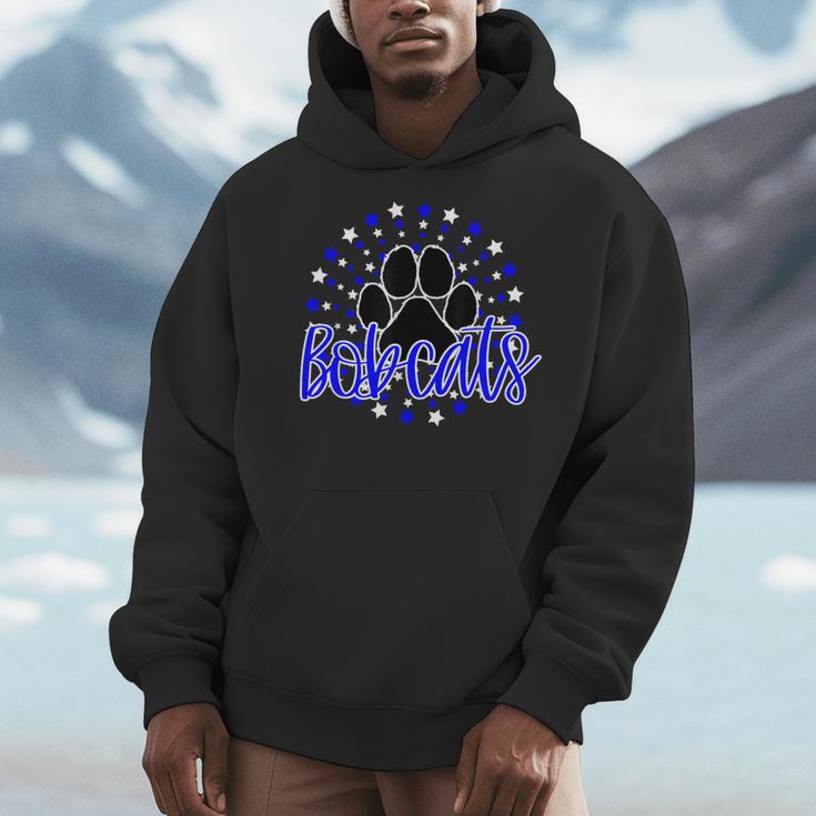 Blue Bobcats School Spirit Coquette Bow Mascot Teacher Men Hoodie, funny design Blue Bobcats School Spirit Coquette Bow Mascot Teacher Men Hoodie, funny design