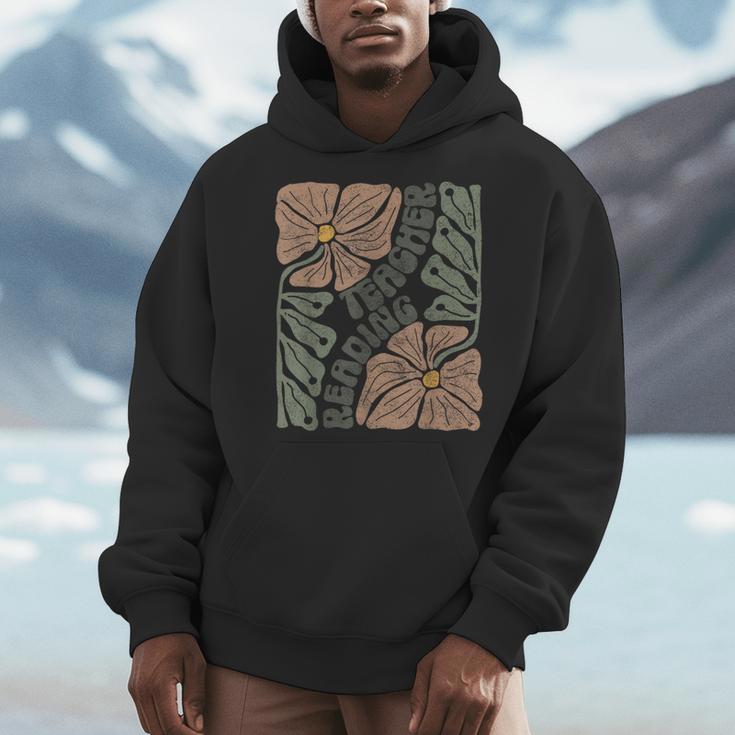 Boho Floral Reading Teacher Retro Reading Specialist Wildfl Men Hoodie, funny design Boho Floral Reading Teacher Retro Reading Specialist Wildfl Men Hoodie, funny design