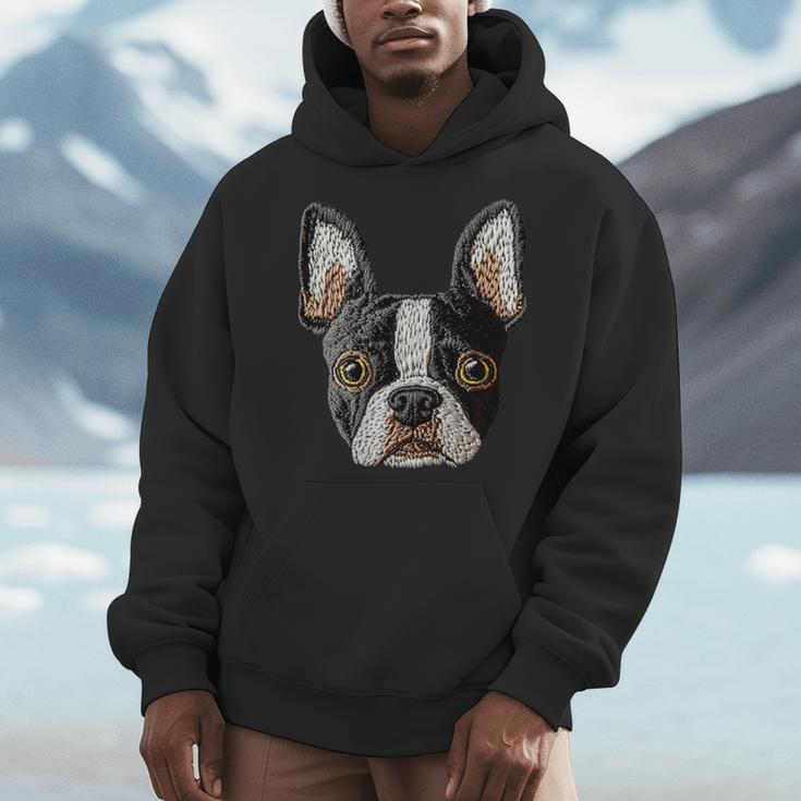 Boston Terrier Cute Puppy Face Dog Lover Pet Owner Men Hoodie, funny design