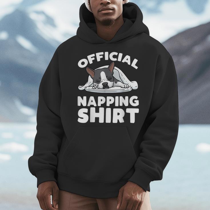 Boston Terrier Dog Official Sleeping Shirt Men Women Kids Men Hoodie, funny design