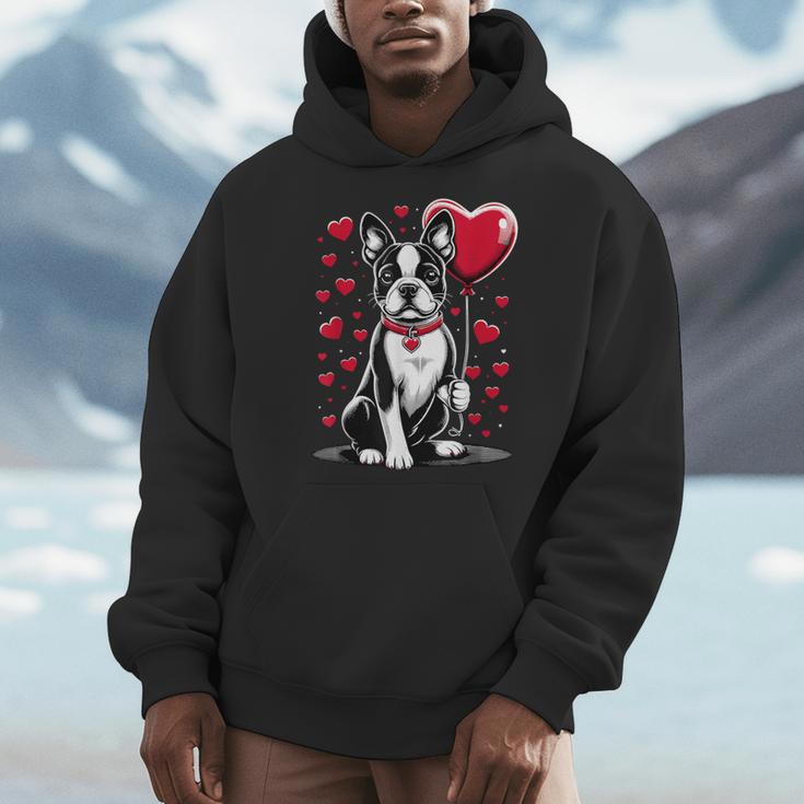 Boston Terrier Dog Valentine's Day Dog Owner Valentine Men Hoodie, funny design