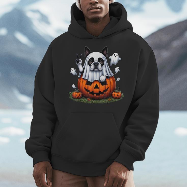 Boston Terrier Ghost Boo Halloween Kids Men Hoodie, Boston Terrier Ghost Gifts, Boston Terrier Halloween Gifts, funny design