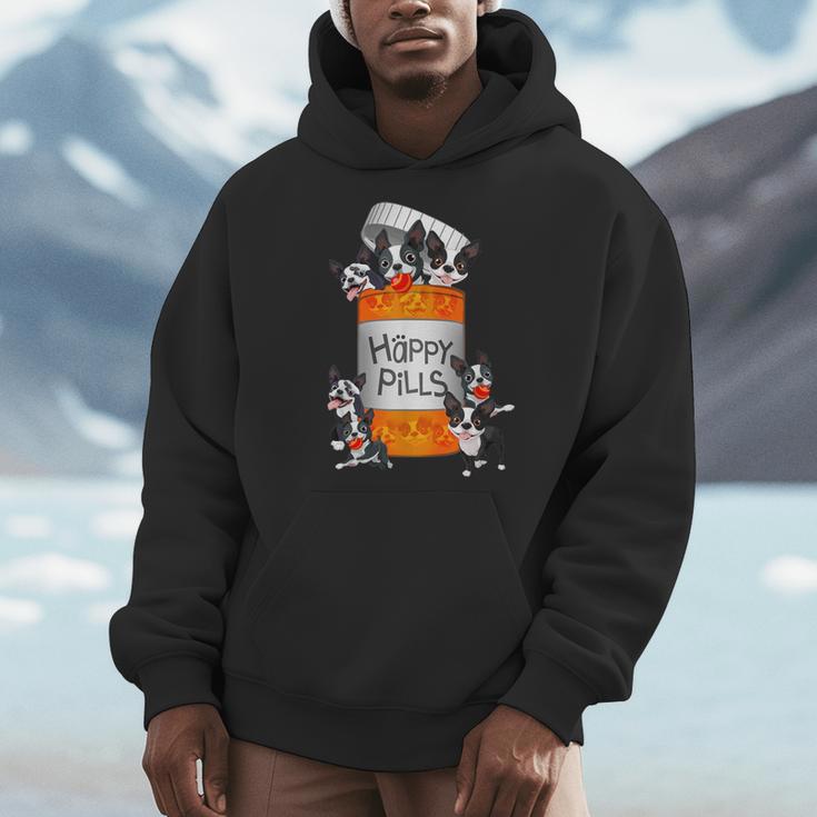 Boston Terrier Happy Pills T-Shirt Men Hoodie, funny design