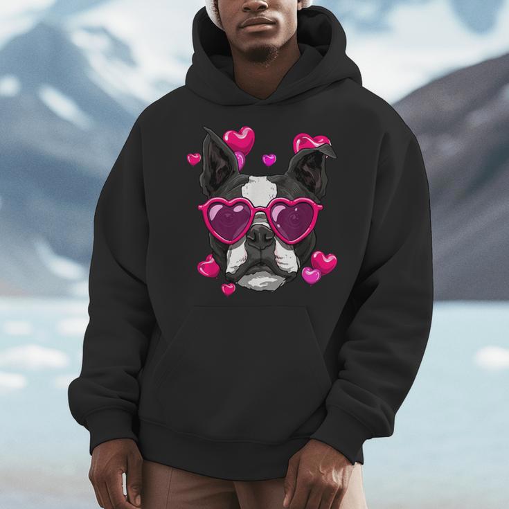 Boston Terrier Valentines Day Shirt Heart Dog Lover Men Hoodie, funny design