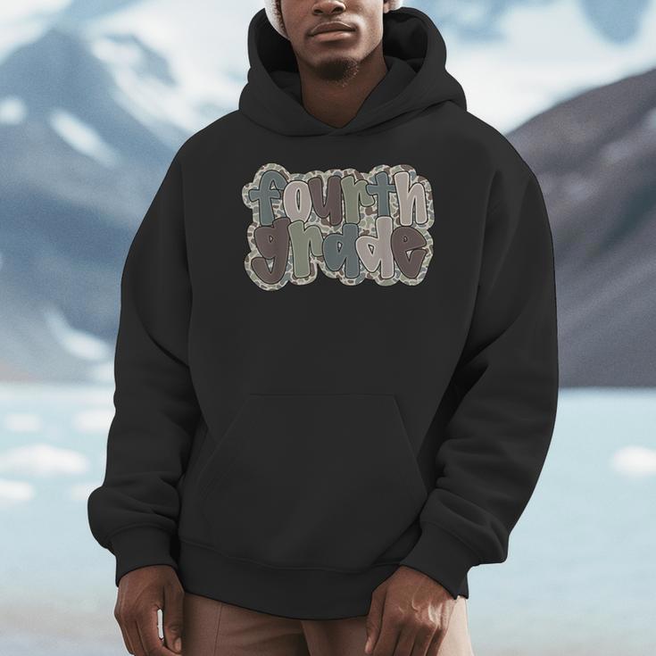 Camo Team 4th Grade Squad Back To School Teacher Kids Boys Men Hoodie, 4th Grade Teacher Gifts, funny design