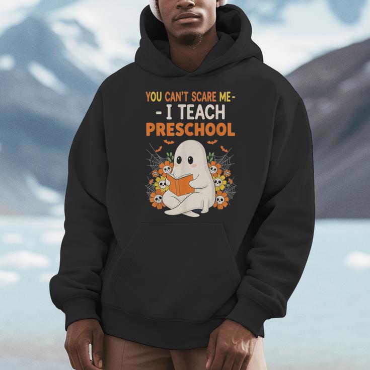 You Cant Scare Me I Teach Preschool Halloween Teacher Men Hoodie, funny design