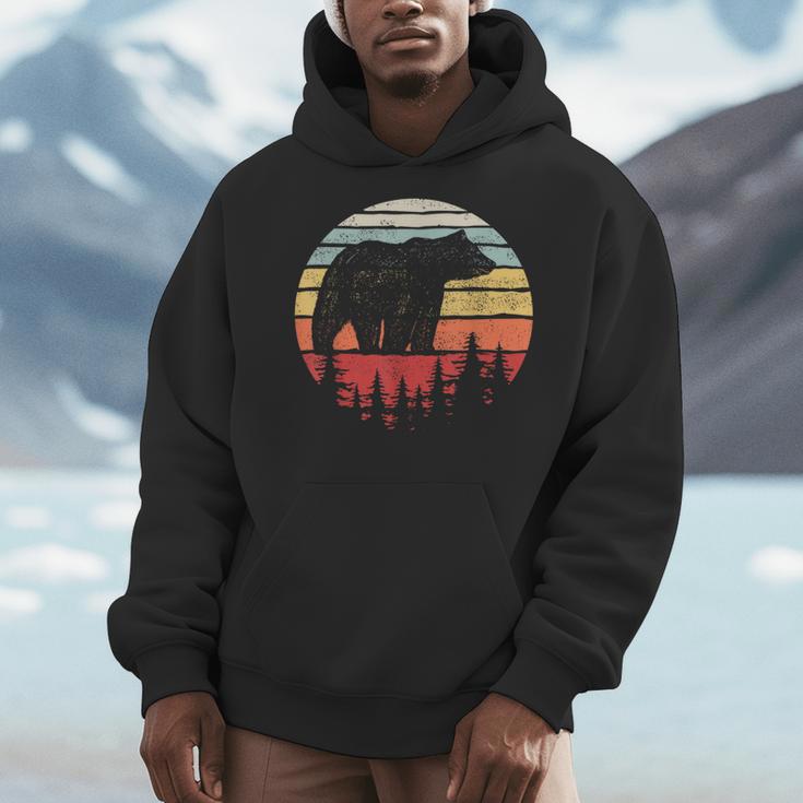 Catch Some Rays Vintage Retro Grizzly Bear Men Hoodie, funny design