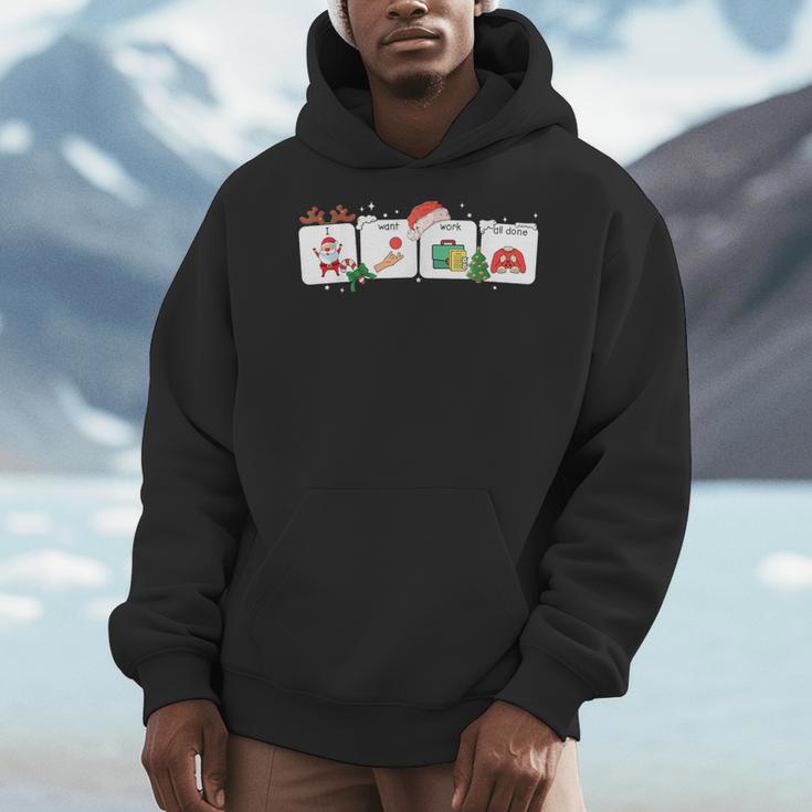 Christmas Santa Special Education SPED Teacher Xmas PJ Men Hoodie, funny design