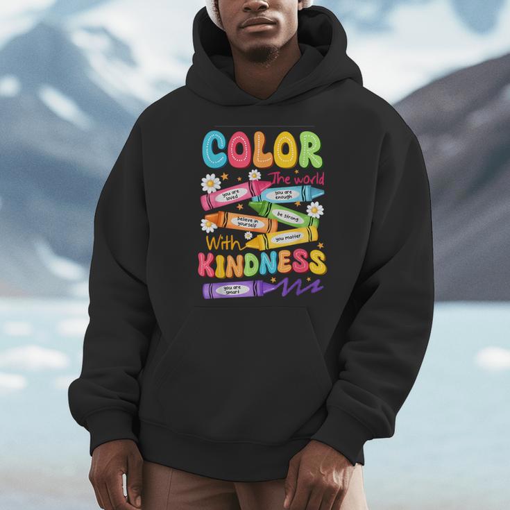Color The World With Kindness Teachers Back To School Men Hoodie, funny design