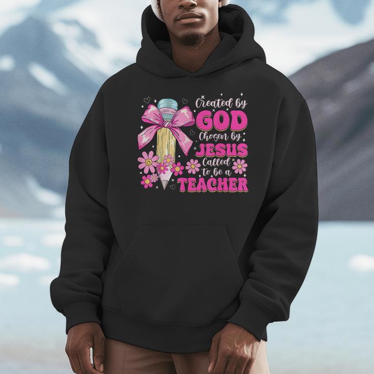 Created By God Called To Teacher Jesus Christian Teacher Men Hoodie, funny design