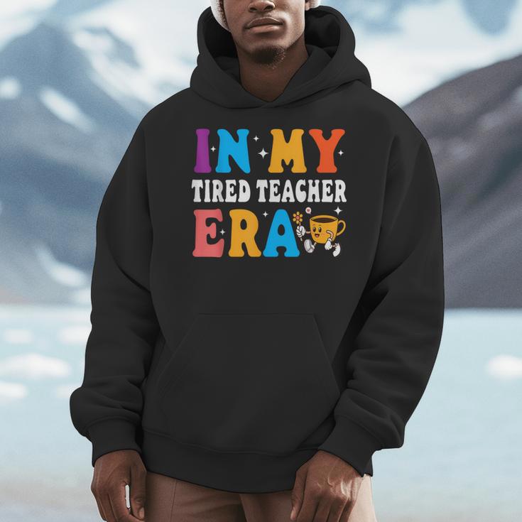Cute Coffee Glass Face Happy Day In My Tired Teacher ERA For Men Women Men Hoodie, funny design