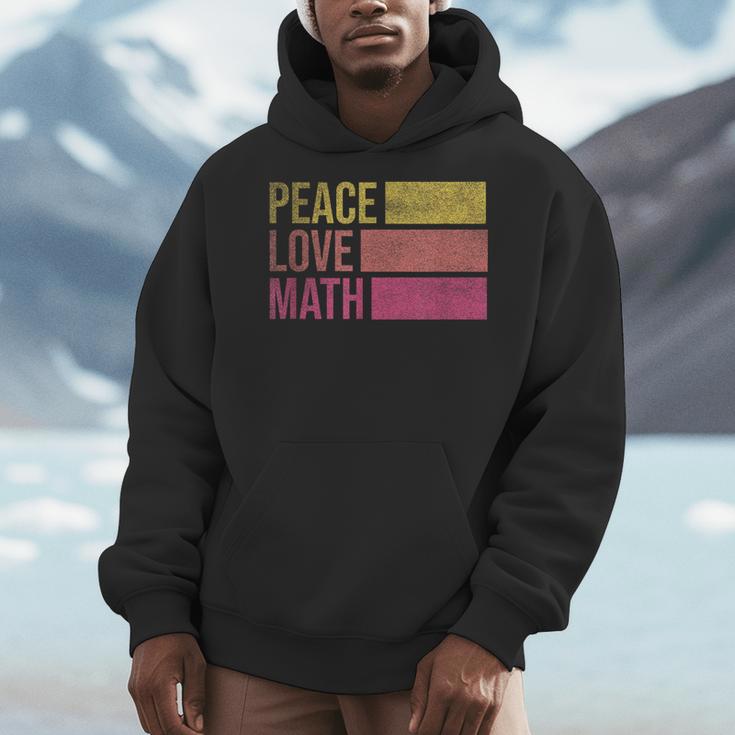Cute Math Teacher Peace Love Math Men Hoodie, funny design