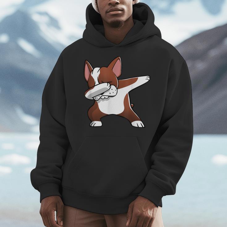 Dabbing Red Boston Terrier Dab Dance Dog Men Women Kids Men Hoodie, funny design