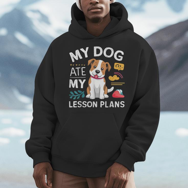 My Dog Ate My Lesson Plan Teacher Back To School Men Hoodie, funny design